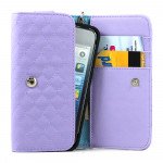 Wholesale iPhone 5 5C 5S Universal Flip Leather Wallet Case with Strap (Purple)